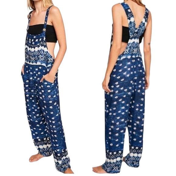 Jen's Pirate Booty Blue Patterned Jumpsuit - Picture 1 of 11